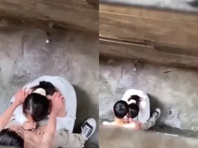 Quay lén học sinh nữ mút dương vật thằng bồ ở khe nhà