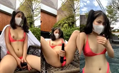 Ghệ việt tự sướng ở bể bơi ngoài trời